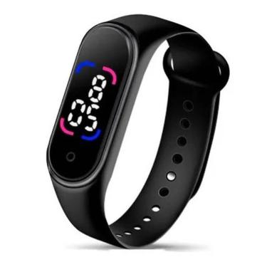 Imagem de Relogio Led Digital Pulseira Silicone Ajustavel Funçao Data e Hora Treino Resistente a Agua-Masculino