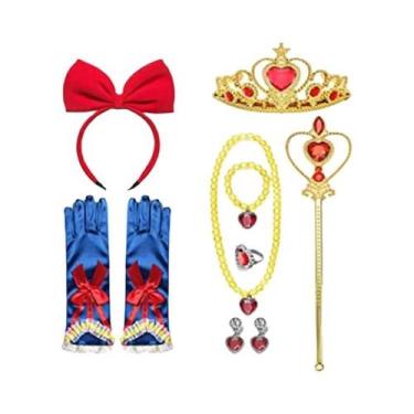 Imagem de Fantasia De Princesa Branca De Neve Para Crianças Com Capa E Acessório