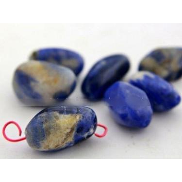 Imagem de Pedra Rolada Sodalita Furo Vazado Horizontal Artesanato - CristaisdeCu