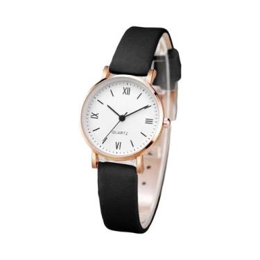 Imagem de Relógio De Pulso Feminino Com Mostrador Pequeno E Pulseira De Couro, R