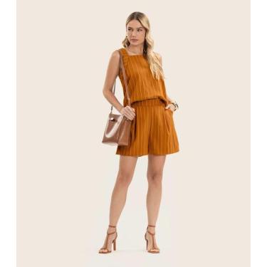 Imagem de Shorts Feminino Com Bolsos Endless Marrom, M, Marrom
