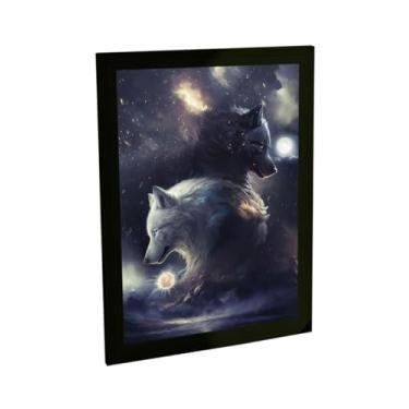 Imagem de Quadro Decorativo A2 Lobos Yin Yang Luz E Sombra Animais Decoração Poster