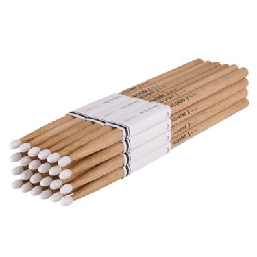 Imagem de AQJUNONG Baquetas de bateria, baquetas 2B com ponta de nylon, baquetas de madeira de carvalho para bateria acústica e conjunto eletrônico (12 pares)