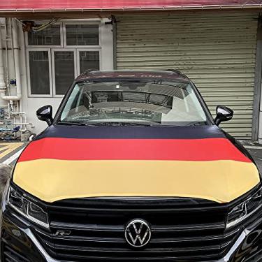 Imagem de Capa de capô de bandeira de carro para bandeira nacional da Alemanha - acessórios de decoração de veículos da Copa do Mundo de 2026 serve para cupê, salão, SUV, MPV, 4 pés x 5 pés
