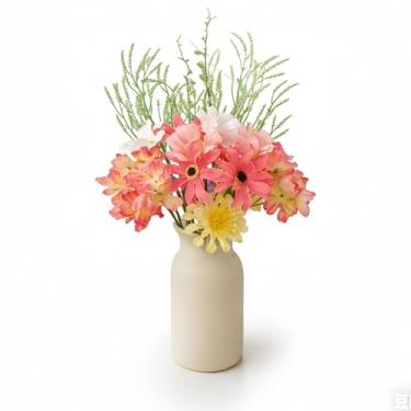 Imagem de TEMPUS 2 pacotes de buquê de flores artificiais de primavera de 48 cm, arranjos de plantas florais sazonais de seda para buquês de noiva, festa em casa, mesa de casamento, decoração faça você mesmo