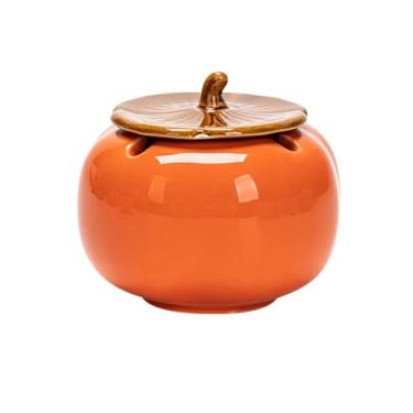 Imagem de Cinzeiro moderno com tampa Cinzeiro para exterior e interior, à prova de vento, cinzeiros para cigarros, decoração de cerâmica para casa, escritório, café, decoração de casa