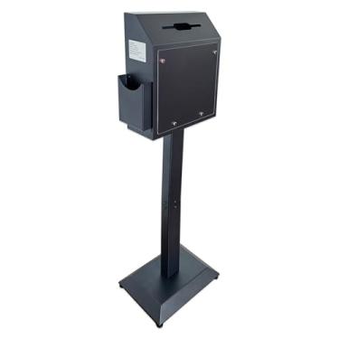 Imagem de Plugsharge Caixa de sugestões com suporte, cofre de coleta de cédulas com trava de metal no chão para votação, caridade, doação, igreja, eleição, feedback de hospital e devolução de chave de aluguel