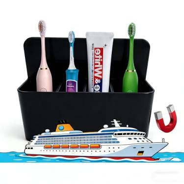 Imagem de Porta-escovas de dentes magnéticas para Cruise Essentials 2025 e 2026 Suporte de escova de dentes de viagem para banheiros, organizador de escova de dentes para cruzeiros no Caribe e cruzeiros no
