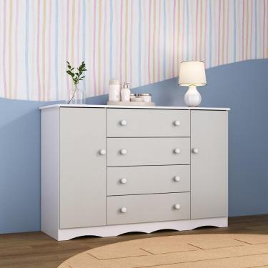 Imagem de Cômoda Infantil 125cm 2 Portas e 4 Gavetas Realeza Multimóveis MP4455