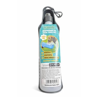 Imagem de Bebedouro Portátil para Pets Fluffie 450ml – Garrafa com Reservatório e Tigela Integrada para Cães e Gatos, Ideal para Passeios, Viagens e Caminhadas