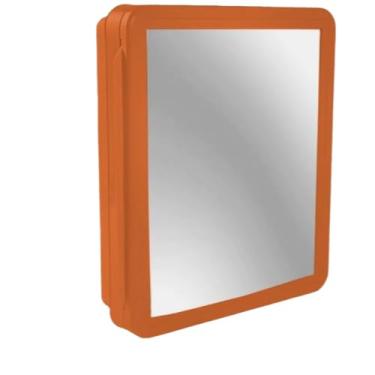 Imagem de Armário de Banheiro Moderno com Espelho para Sobrepor ou Embutir PP Resistente e Sustentável(" CARAMELO ")