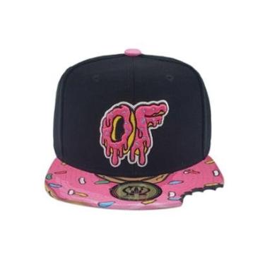 Imagem de Bone Snapback Aba Reta Donuts Rosa Mordido Bordado Rhino Size-Masculino