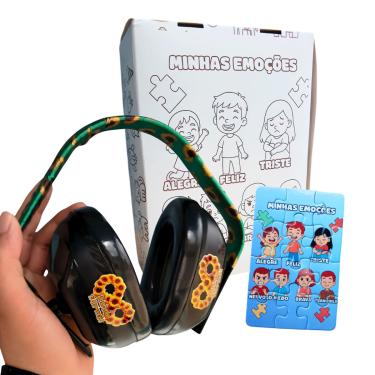 Imagem de Abafador de Ruido Girassol  11Db Proteção Atípicos + Caixa Para Colorir