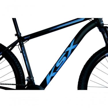 Imagem de Bicicleta Aro 29 Ksx Sd7 21v Cabos Internos Alumínio Freios A Disco Garfo Suspensão Preto Azul Tamanho 19