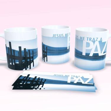 Imagem de Caneca De Porcelana 325ml Decorada Frases Religiosas Estampa 14