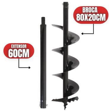 Imagem de Broca Perfurador De Solo Com Alongador 60cm Para Perfuração