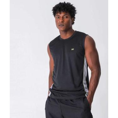 Imagem de Regata Masculina Machão Fitness Listras Marisa Preto-89057, Preto, M