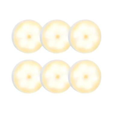 Imagem de Luz Noturna LED Com Sensor De Movimento, 6 Peças, Detector Sem Fio Par