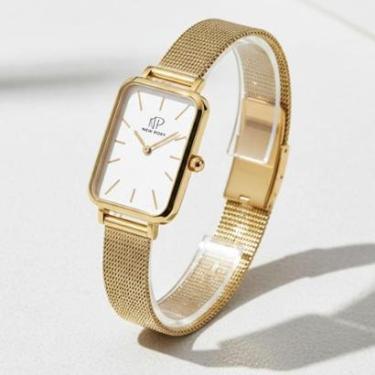 Imagem de Relógio Feminino Dourado Quadrado Casual Elegante New Port-Feminino