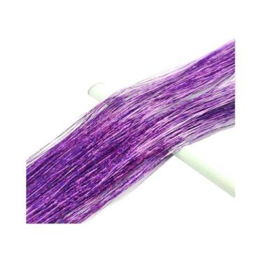 Imagem de Extensões De Cabelo Sintético Colorido Arco-Íris Com Brilho 93/120cm, 