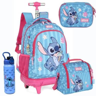 Imagem de Kit Mochila De Rodinhas Stitch Luxcel Mc50102Sc ul Pink