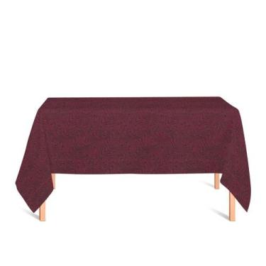 Imagem de Toalha de Mesa Retangular em Tecido Jacquard Estampado Liso Vinho Mars