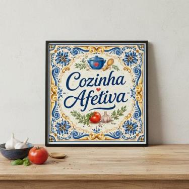 Imagem de Quadro Decorativo Cozinha Afetiva 33X33Cm Mold Branca Vidro - Quadros 