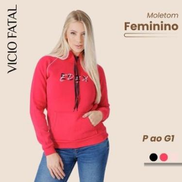 Imagem de Moletom Feminino Canguru com Capuz Estampado Edex Cordão Ajustável-Feminino