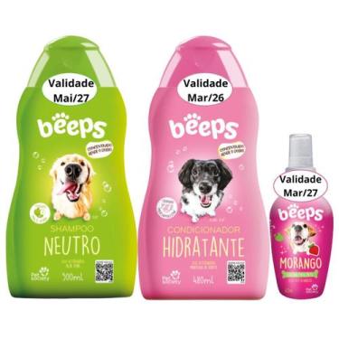 Imagem de Kit Shampoo Neutro e Condicionador Hidratante e Colônia Morango Beeps 