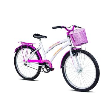 Imagem de Verden Bicicleta Breeze Aro 24 Branca e Pink com cesta e bagageiro