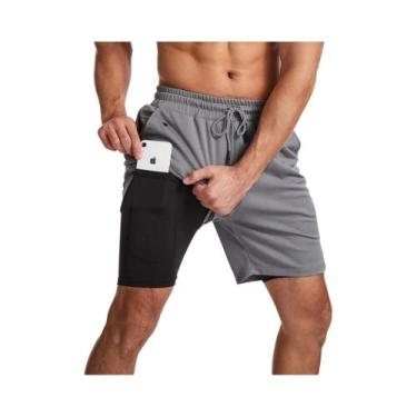 Imagem de Shorts Masculinos 2 Em 1 Para Corrida 2025: Novidade Para Treino De Ac