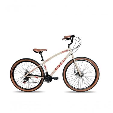 Imagem de Bicicleta Aro 29 Colli Vancouver Confort 21 Marchas Freio A Disco Bege Retrô