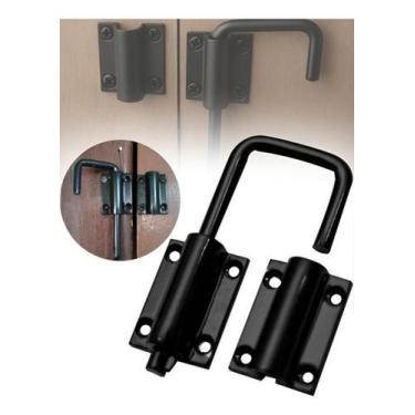 Imagem de Trinco Camarão 1Pç Preto Ferrolho Porta Sanfona Madeira - Oliveira Fer
