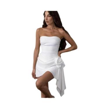 Imagem de Vestido Mini Floral Para Mulheres, Sem Alças, Estilo Elegante Para Fes