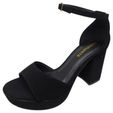 Imagem de Sandália Feminina Plataforma Salto Bloco Conforto Via Marte-Feminino