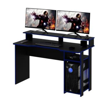 Imagem de Mesa Para Computador Notebook Gamer Me4153 Preto/azul - Tecno Mobili