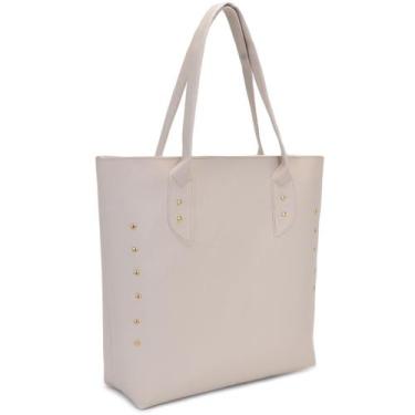Imagem de Bolsa Feminina Sacola Grande de lado Reforçada  - Bear Store, Marfim