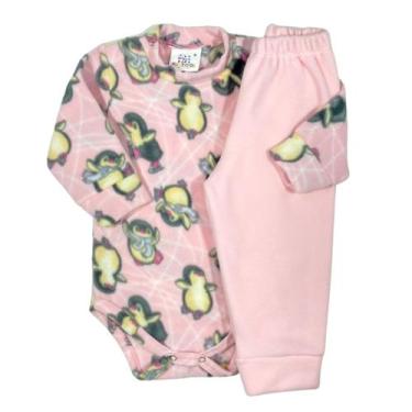 Imagem de Conjunto Body E Calça Soft Pettenati Soft Bebê Bodie, Pinguim rosa cla