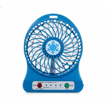 Imagem de Mini Ventilador Portátil Recarregável Com 3 Velocidades – Frescor Compacto Para Qualquer Lugar Azul