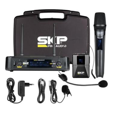 Imagem de Microfone Profissional Sem Fio De Mão UHF400D SKP Pro Audio Lapela Hea
