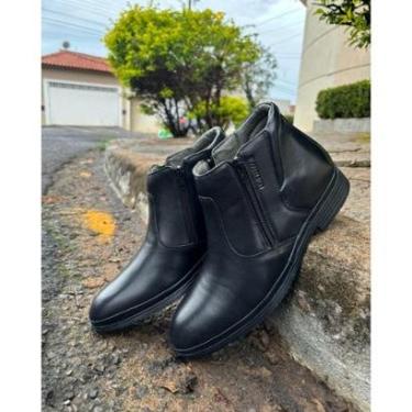 Imagem de Bota Botina Ortopédica Dois Zíperes Bico Redondo Masculina Anatômica Leveterapia-Masculino