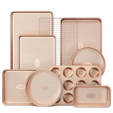 Imagem de Conjunto de assadeiras HONGBAKE, antiaderente de 9 peças com textura d