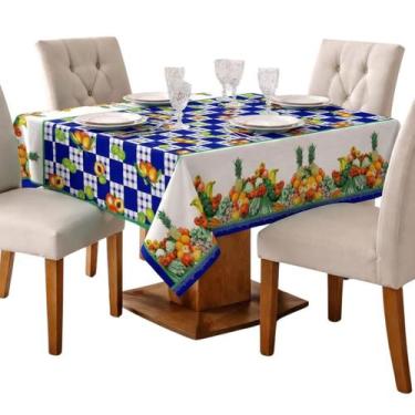 Imagem de 2 Toalhas de Mesa 4 Cadeiras Oxford 1,45M x 1,45M para Cozinha Várias 