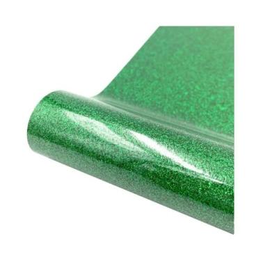 Imagem de Vinil De Transferência Térmica PU HTV Com Glitter Em Cores Sortidas Pa