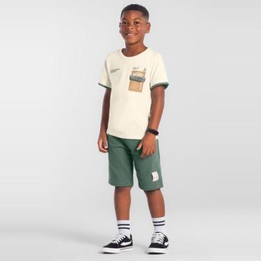 Imagem de Conjunto infantil menino em malha de skate Brandili, Natural, 8