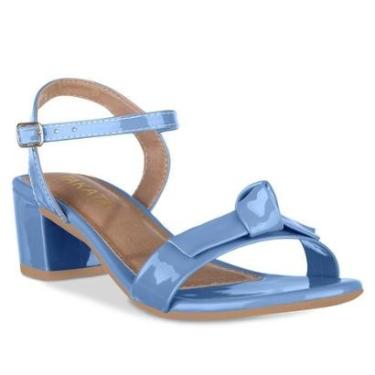 Imagem de Sandalia Feminina Salto Baixo Grosso Bloco Laço Nó Casual Confortável Moda Fivela-Feminino