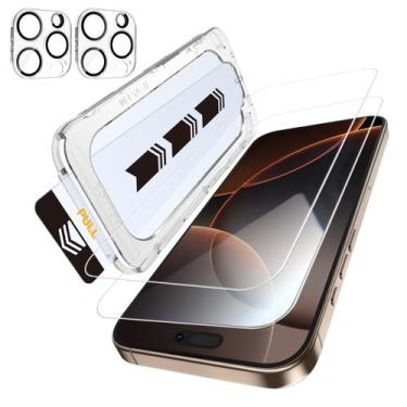 Imagem de Protetor de tela e protetor de lente de câmera para iPhone 16 Pro Max 