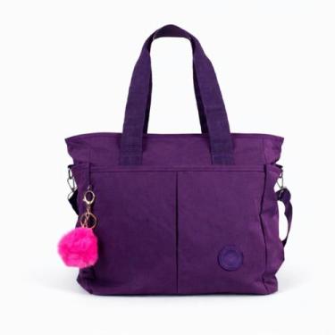 Imagem de Bolsa Sacola Feminina Grande Nylon Impermeável Tote Ombro Multi Bolsos