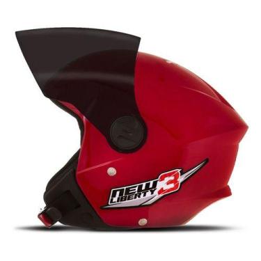 Imagem de Capacete Aberto Pro Tork New Liberty 3 Three Viseira Fumê, Vermelho