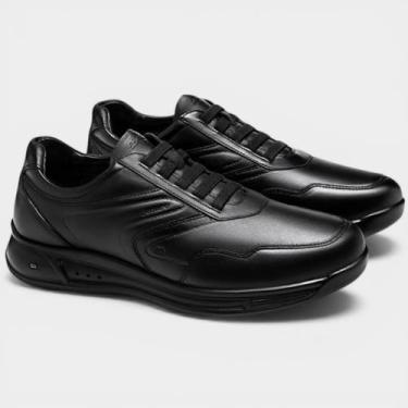 Imagem de Sapatênis Jota Pe Couro 3D Evolution Masculino - Preto - 40, 40